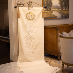 Golden Wedding Fabric Welcome Sign