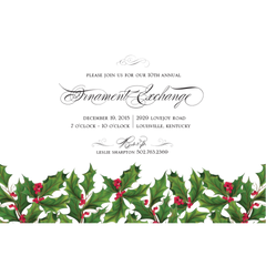 Traditional Holly Border Personalized Invitations (Set of 50)