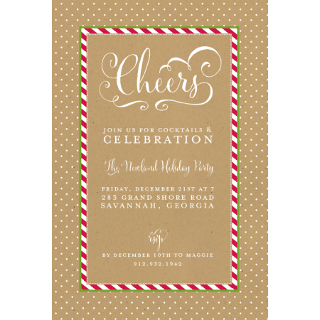 Kraft Snowflakes Personalized Invitations (Set of 50)