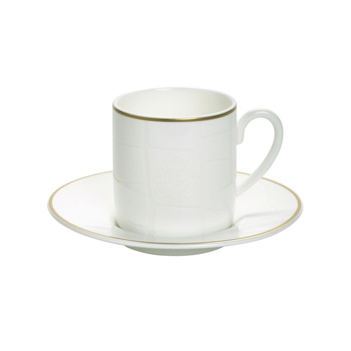 Alligator White Espresso Cup & Saucer&#44; Set of 2