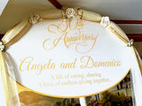 Dalmazio Design Glittered Roses Anniversary Oval Banner w/ Personalization