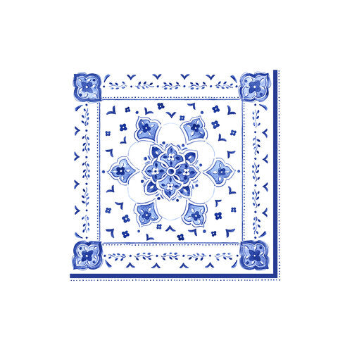 Le Cadeaux Moroccan Blue Patterned Paper Dinner Napkins (Set of 20) - 20% OFF