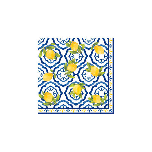 Palermo Patterned Paper Cocktail Napkins In Acrylic Holder Gift Set (Set Of 30)