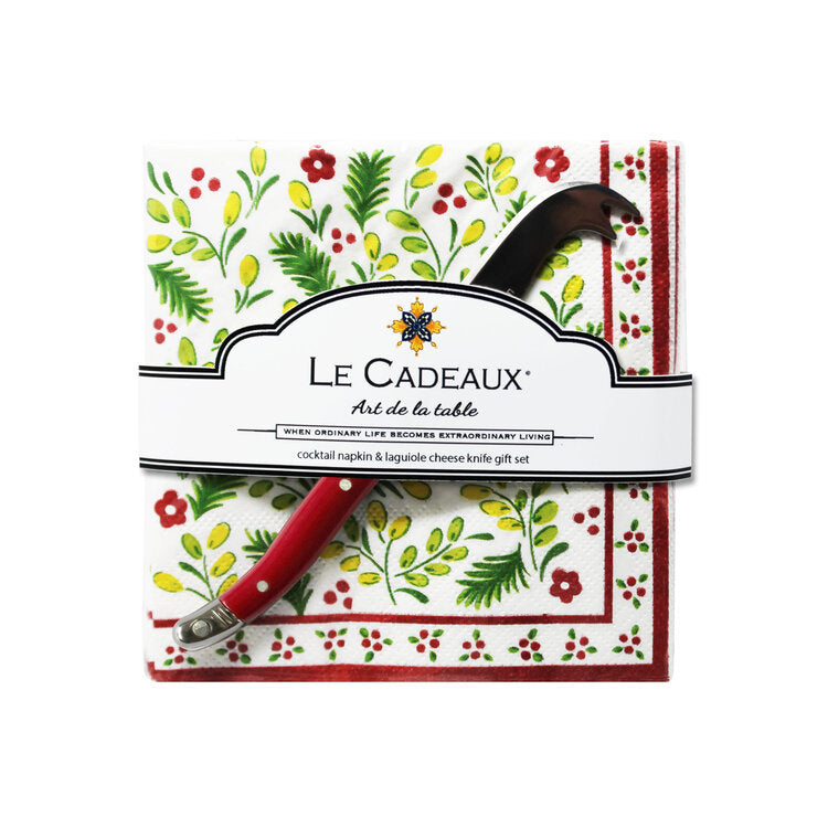 Noelle Cocktail Napkin Set of 20 with Mini Cheese Knife