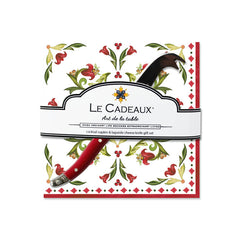Vischio Cocktail Napkin Set of 20 with Cheese Knife