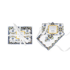 Fleur D'orange Fragranced Bar Soap on a Matching Melamine Soap Dish Gift Set