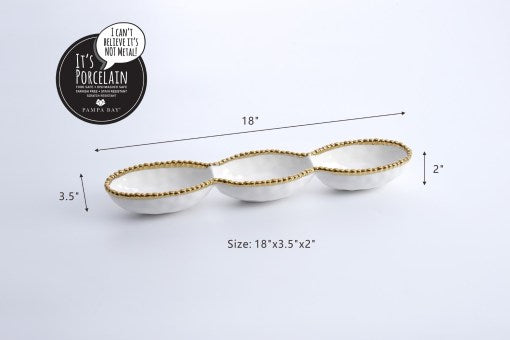 Golden Salerno 3 Section Serving Piece