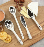 Accessories Set of Porcelain Spoons and Cheese Knives