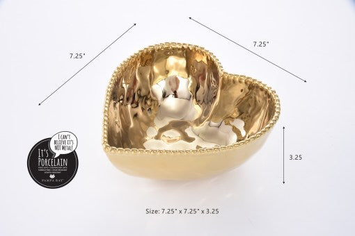 Love is in the Air Gold big heart bowl