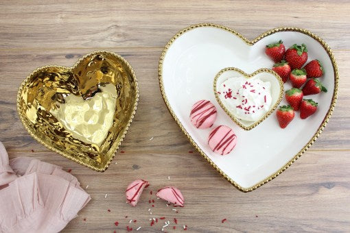 Love is in the Air Gold big heart bowl