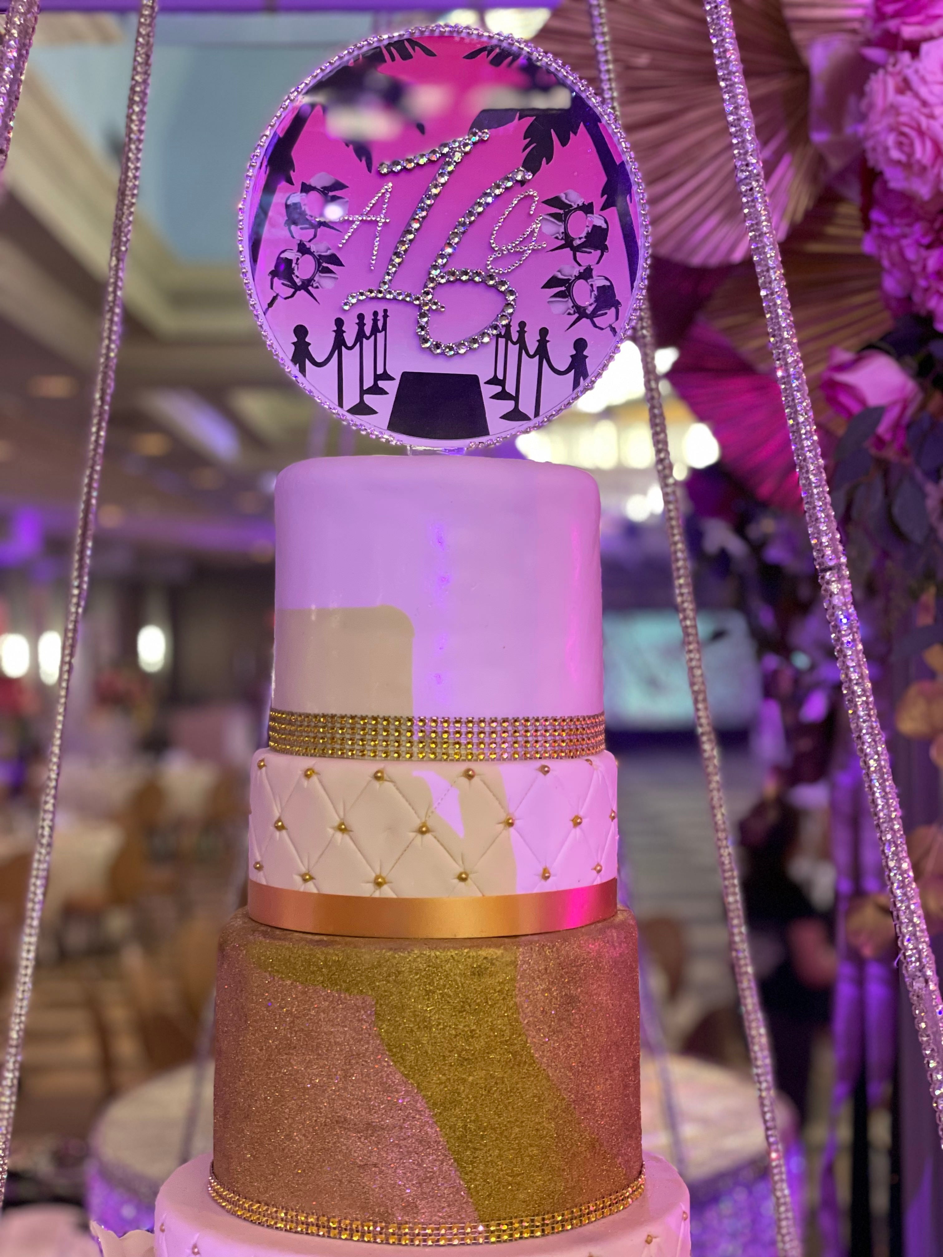 Miami Chic Round Acrylic Cake Topper