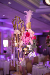 Golden Floral Dressform Centerpiece Rental