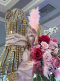 Golden Floral Dressform Centerpiece Rental