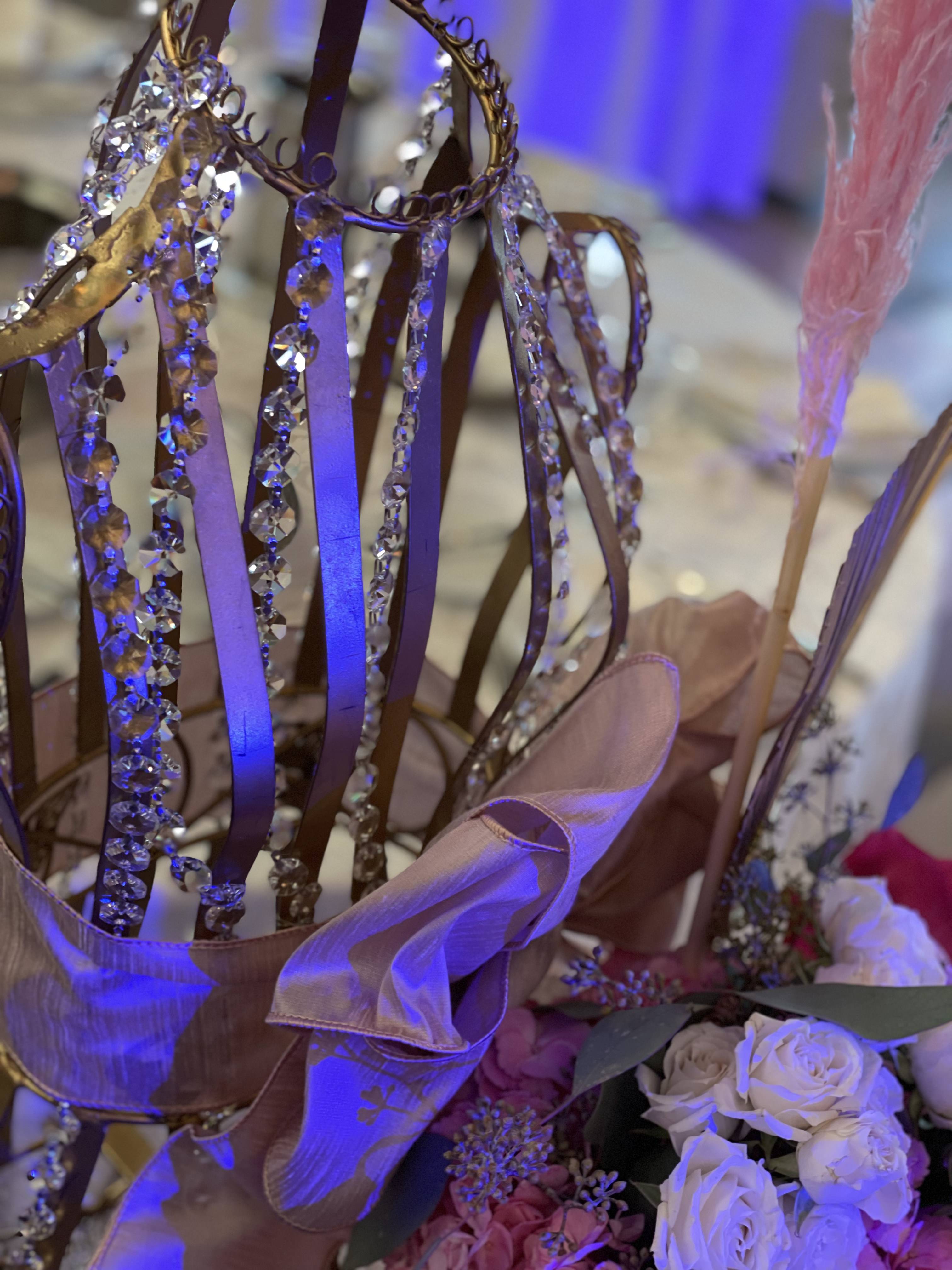 Golden Floral Dressform Centerpiece Rental