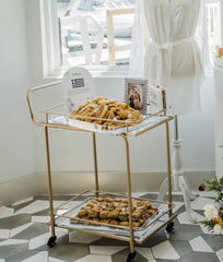 Simply Chic Gold Metal Rolling Cart Rental