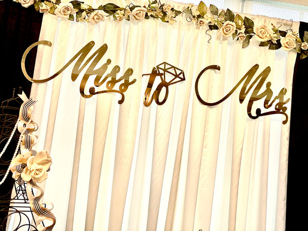 Miss to Mrs. Acrylic Sign Rental