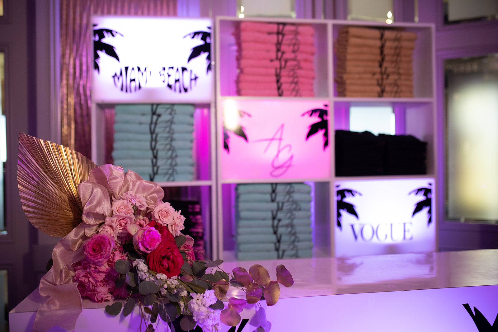 Miami Chic Personalized Favor Table Set Rental