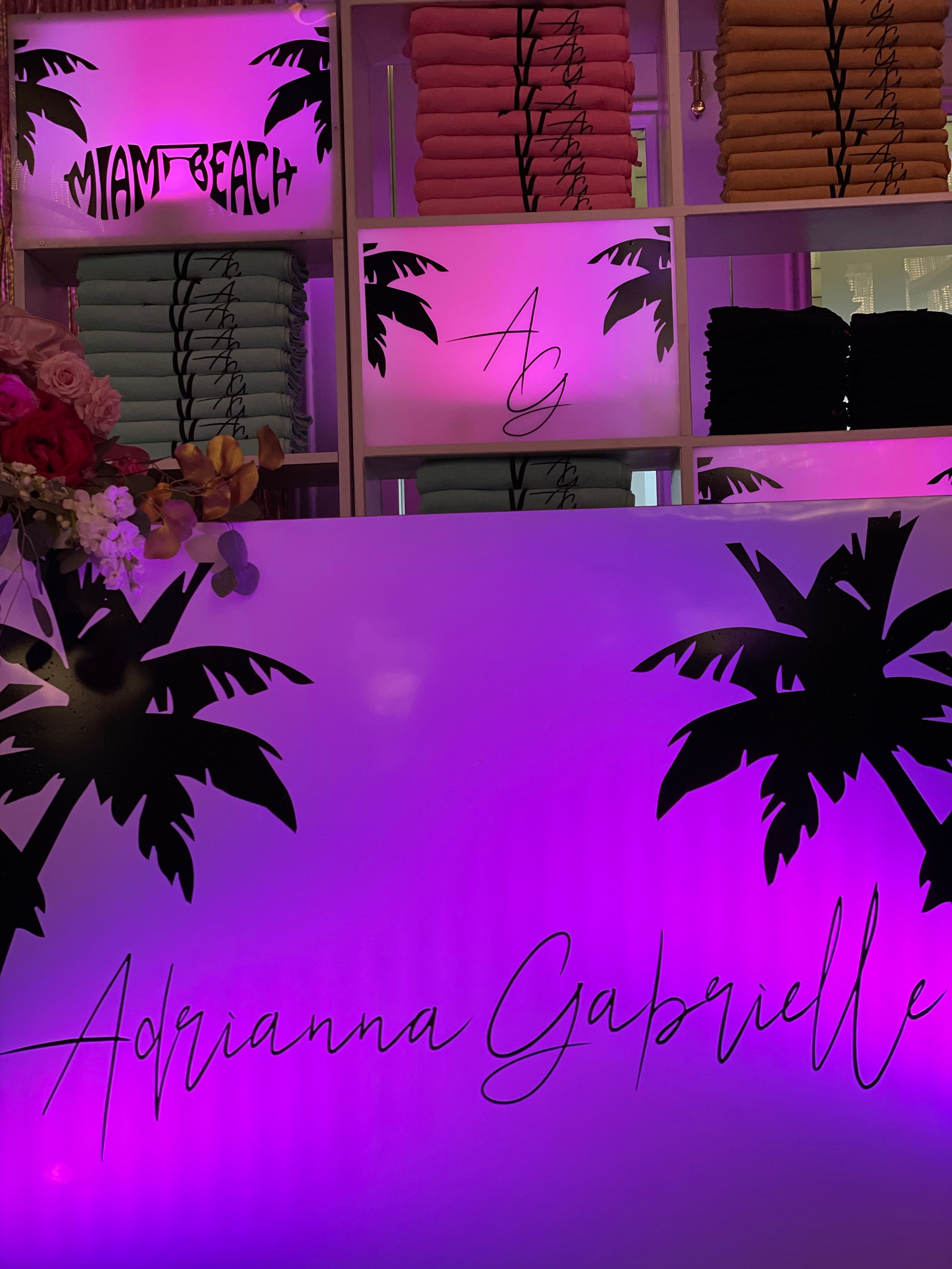 Miami Chic Personalized Favor Table Set Rental
