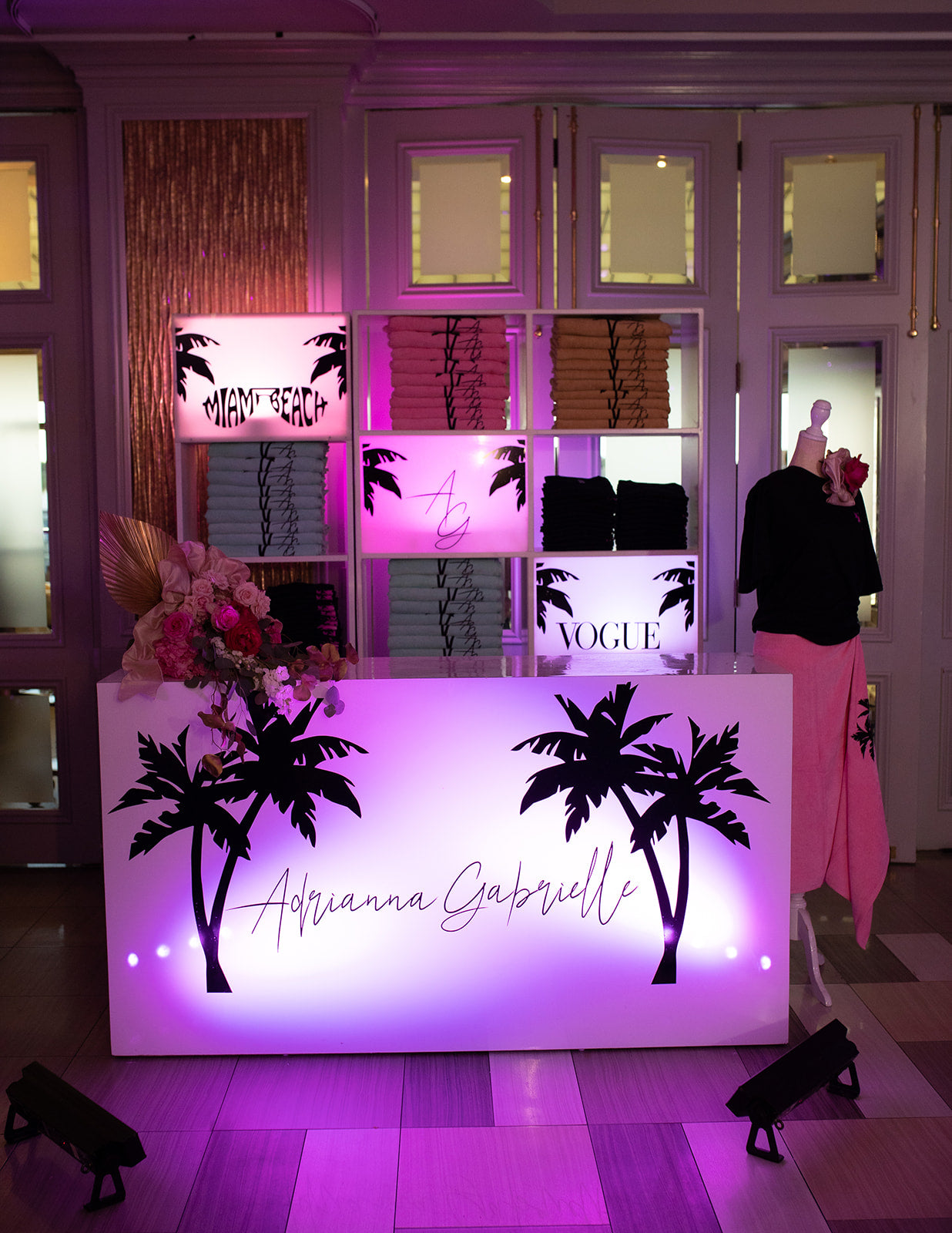 Miami Chic Personalized Favor Table Set Rental