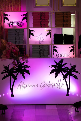 Miami Chic Personalized Favor Table Set Rental
