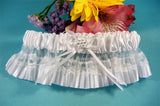 Italian Lace & Tulle Garter with Crystal Flower Set