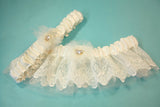 Ivory Lace Garter w/ Tulle