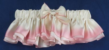 Dalmazio Design Hand-Dyed Blushing Bride Silk Satin Garter Set