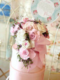 Floral Cascade Hat Box Bouquet Rental