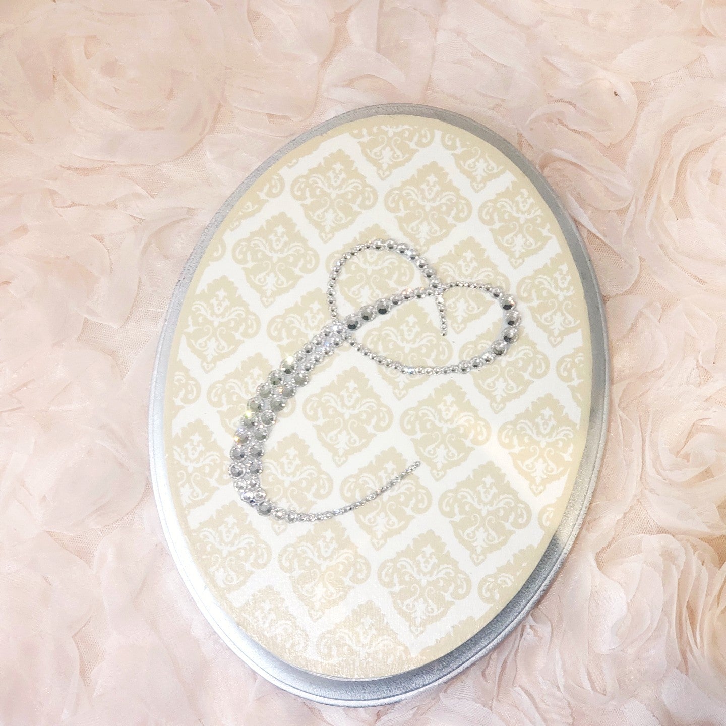 Personalized Swarovski Initial Wooden Keepsake Plaque 7x9"