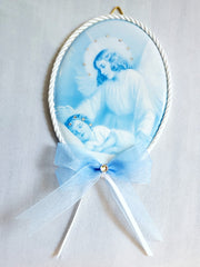 Keepsake Porcelain Plaque - Touched By An Angel Blue Capezzale