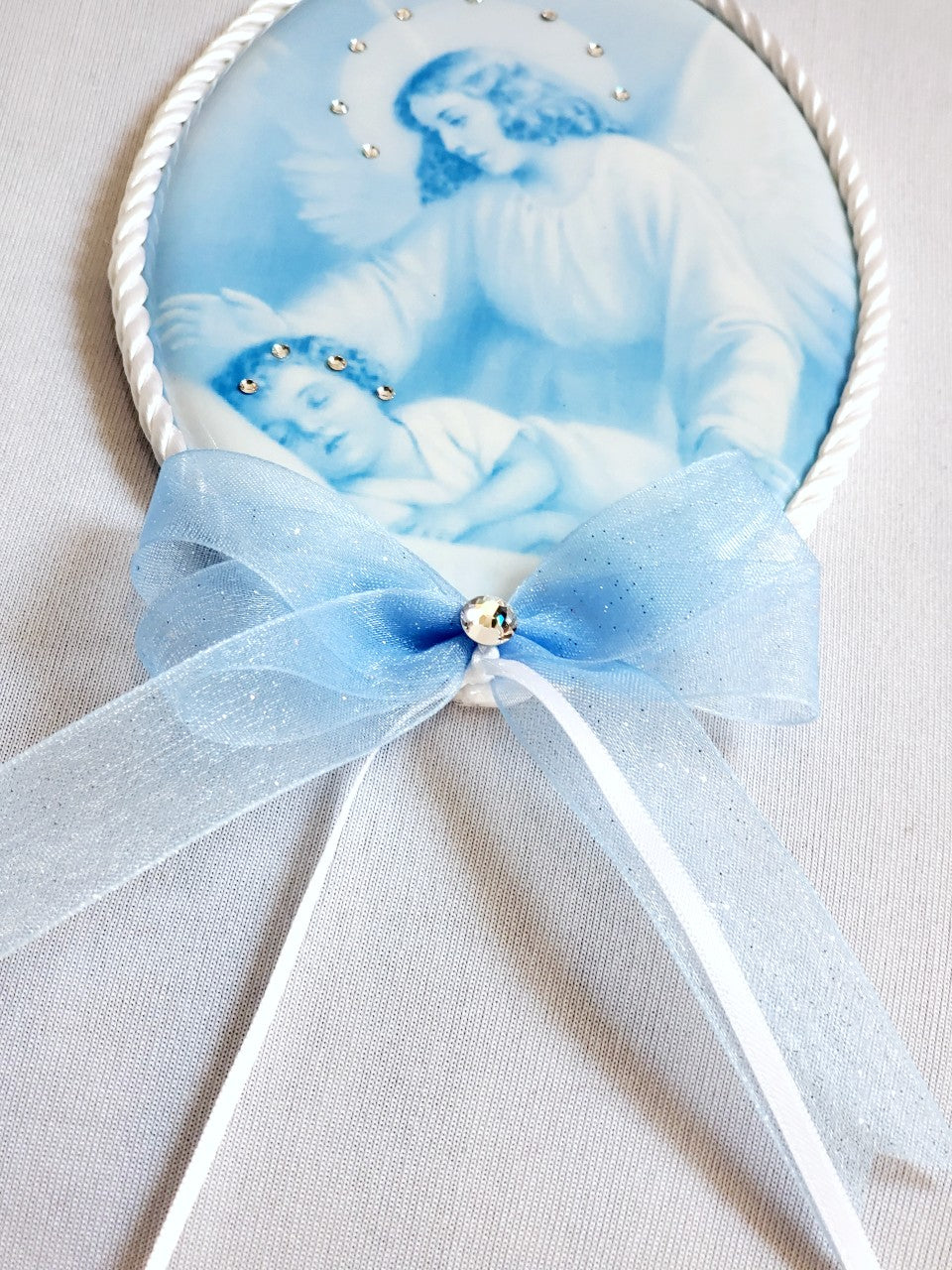 Keepsake Porcelain Plaque - Touched By An Angel Blue Capezzale