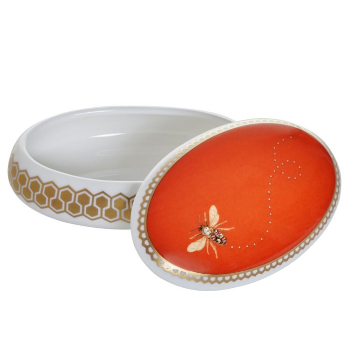 My Honeybee Oval Jewelry Box Gold-Orange