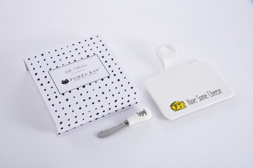 Gift Collection Cheese Board with Spreader