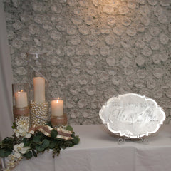 White Floral Backdrop Rental