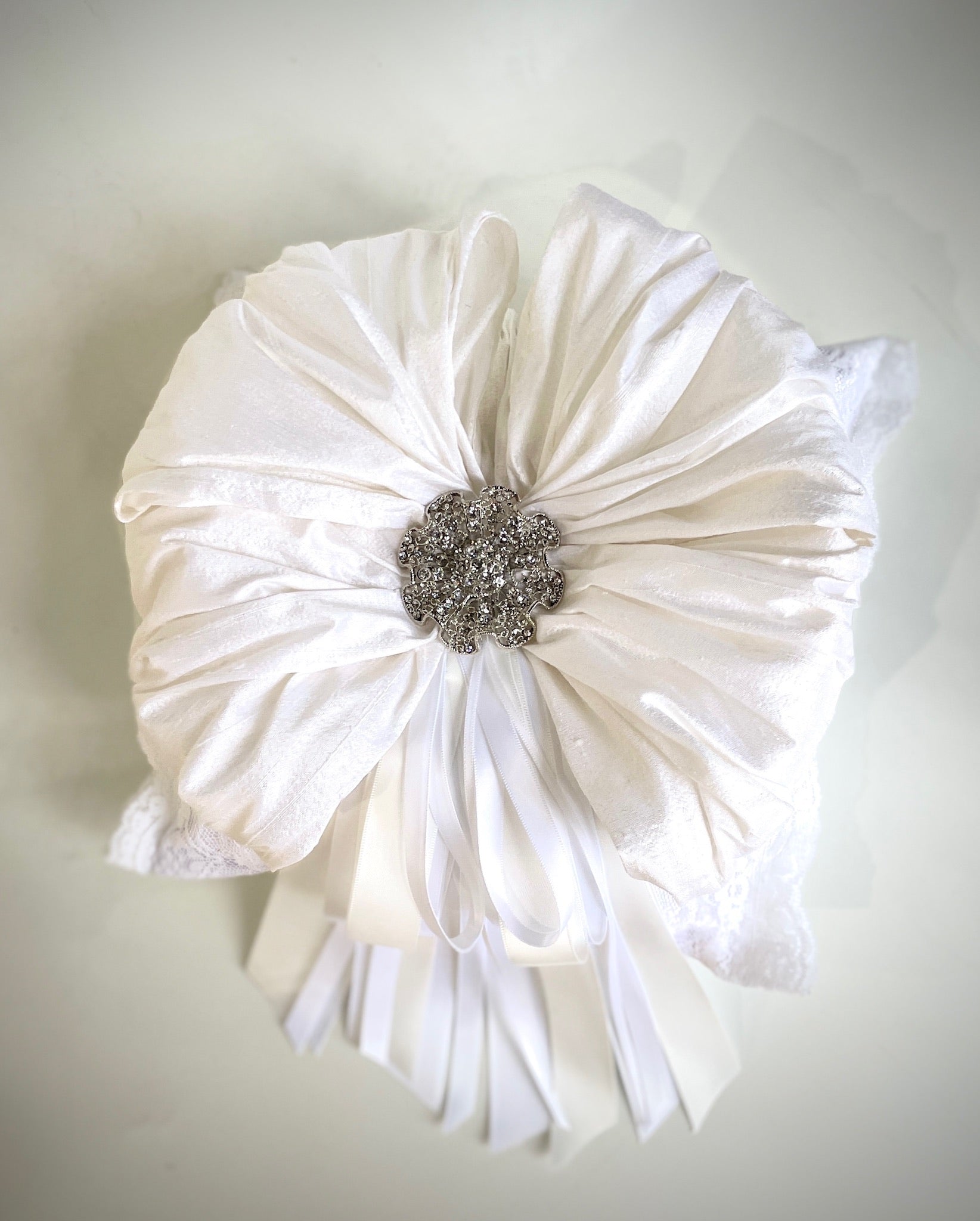 Ring Pillow - 10" Round Satin & Silk