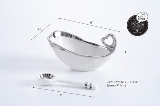 Get Gifty-Enjoy Small Heart Bowl and Porcelain Spoon