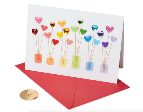 Rainbow Hearts Valentine's Day Greeting Card