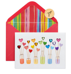 Rainbow Hearts Valentine's Day Greeting Card