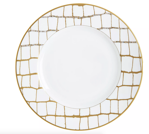 Alligator Gold Dinner Plate with Crystal