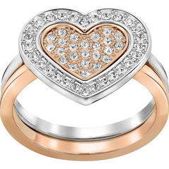 Pave Heart Cupid Ring Set Size 55 Medium