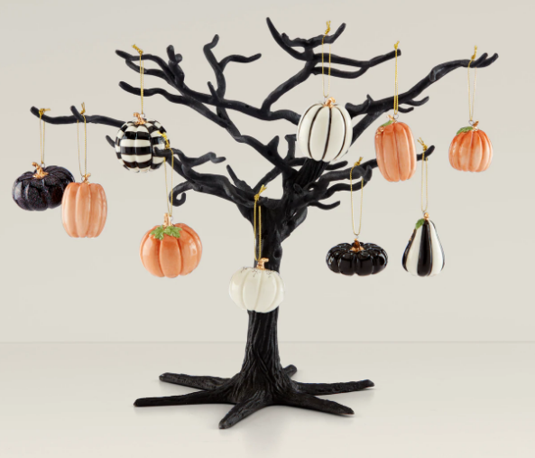 Mini Pumpkin 10-Piece Ornament & Tree Set