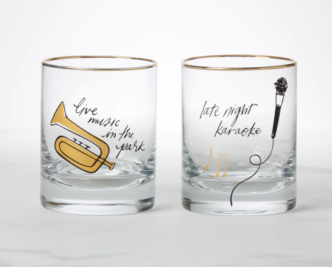 Kate Spade Manhattan, Please 2-Piece Double Old Fashioned Glass Set (LAST IN STOCK)