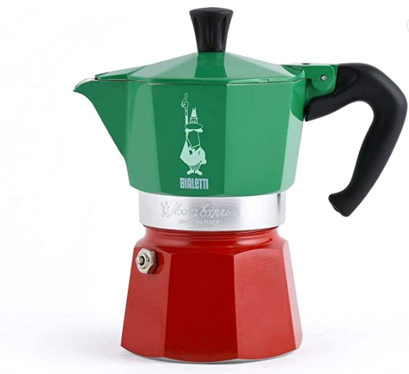 Moka Express Red 3 Cups Tricolore
