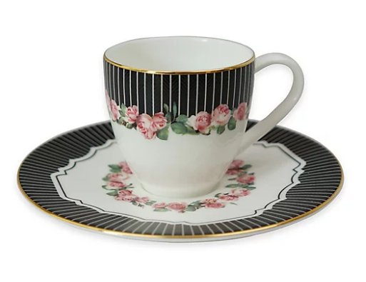 Valentine Espresso Cup &amp; Saucer&#44; Gold