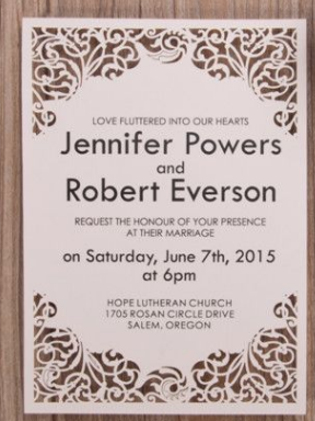 Classic Swirls Flat Laser Cut Wedding Invitations