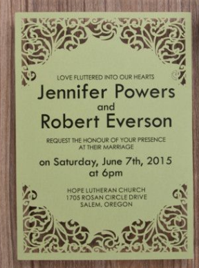 Classic Swirls Flat Laser Cut Wedding Invitations