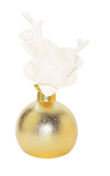 Gold Diffuser Tall White Flower, "Lily Of The Valley" Scent
