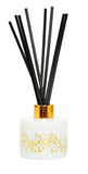 Gold Spotted White Bottle Diffuser, "Lily Of The Valley" Aroma