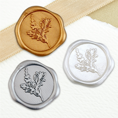 Botanical Adhesive Wax Seals 25Pk Stock Quick-Ship Stickers – 1 1/4" - 3 Color Choices