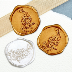 Sweet Magnolia Adhesive Wax Seals 25Pk Quick-Ship Stickers - 11/4" - 2 Color Choices